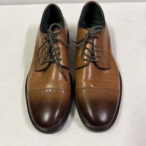 Johnston & Murphy J&M 1850 Men's 10.5M Brown Leather Cap Toe Oxford Dress Shoes